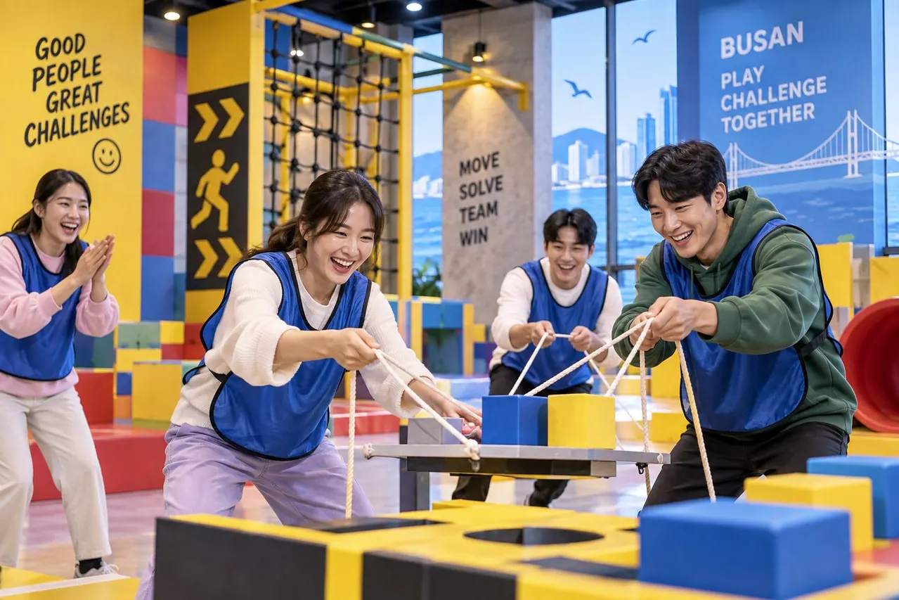 Misiones Running Man en Busan · Imagen IA