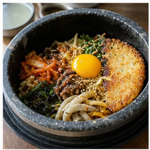 Korean-style serving of Dolsot bibimbap