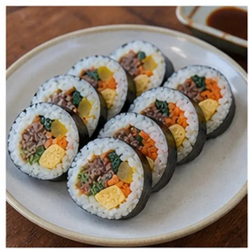 Korean-style serving of Gimbap