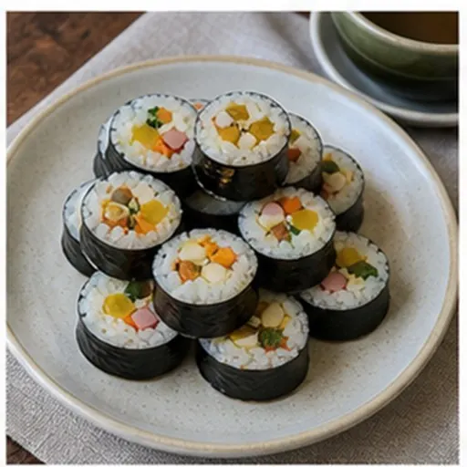 Korean-style serving of Mini gimbap