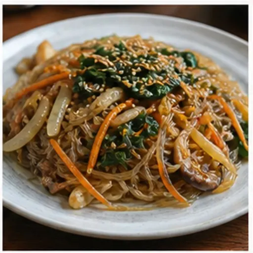 Korean-style serving of Japchae