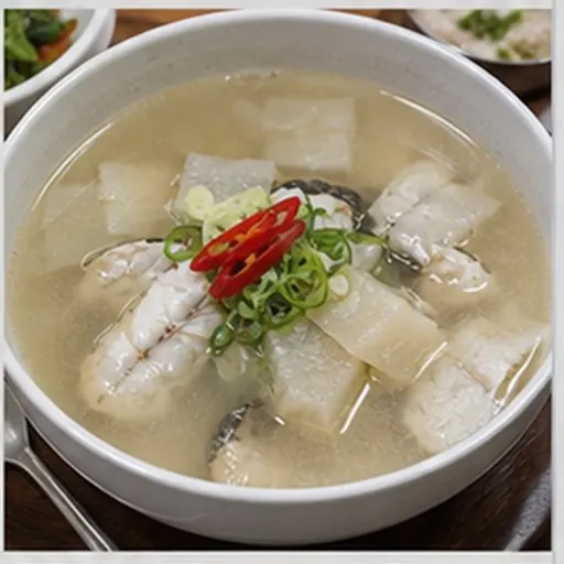 Korean-style serving of Dried-pollack soup