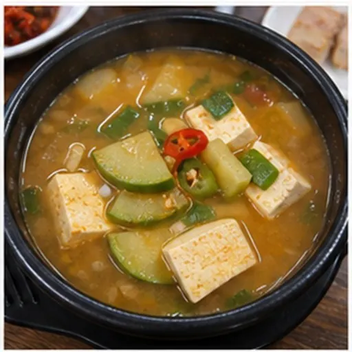 한국식으로 차린 된장국