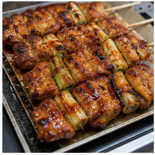 Korean-style serving of Chicken skewer