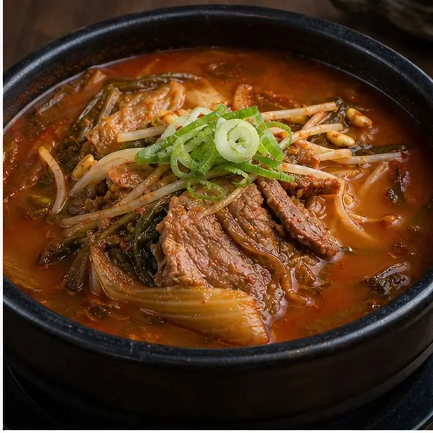 Haejangguk with greens and bean sprouts