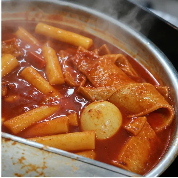 Tteokbokki with fish cake and egg
